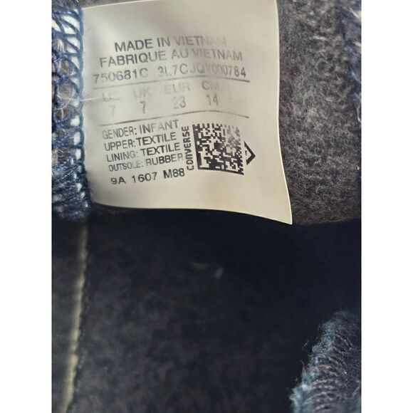 Converse Chuck Taylor All Star Toddler Size 7 Quilted Navy Shoes - Picture 8 of 8